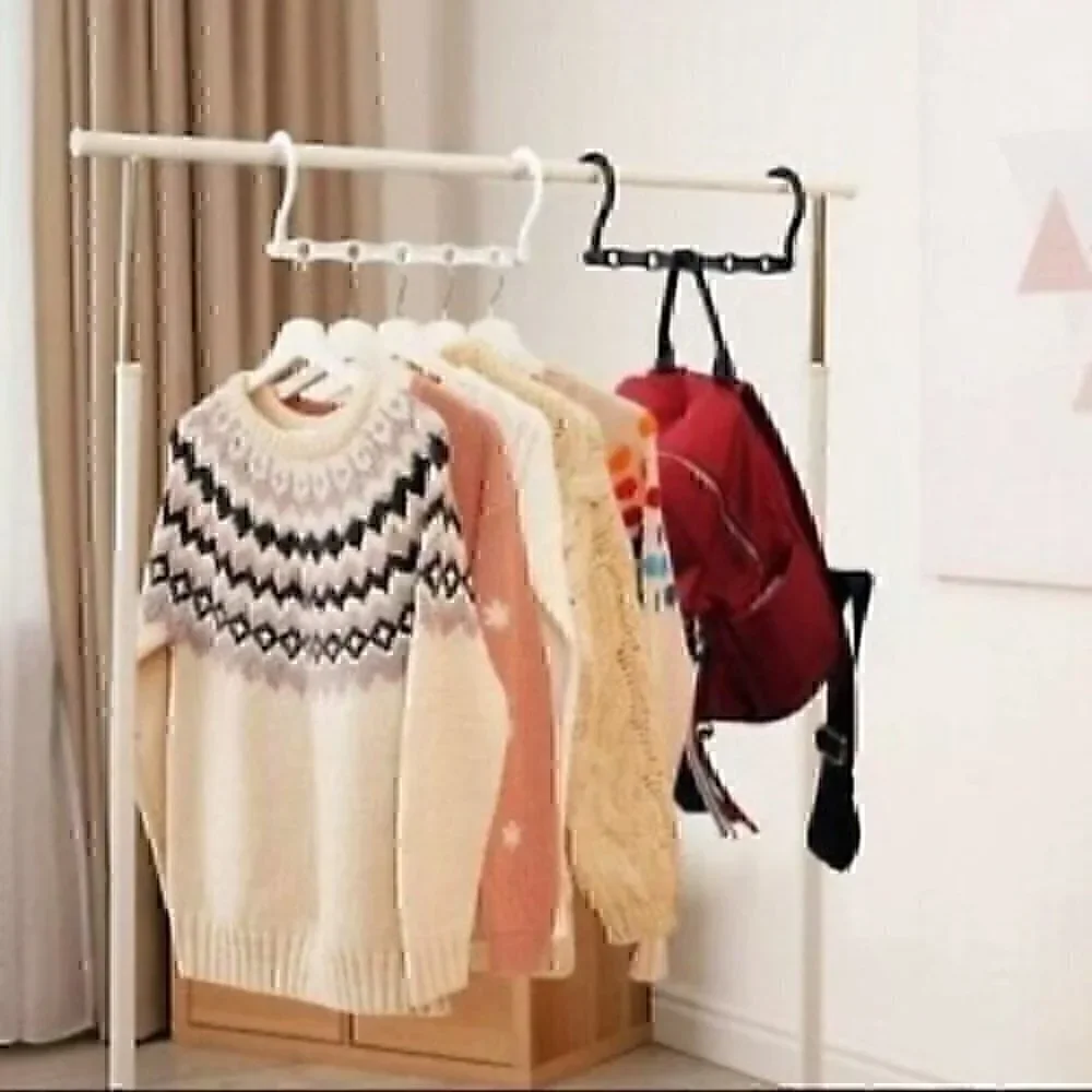 5 Black Wonder Hanger Max. Closet space saver organizer